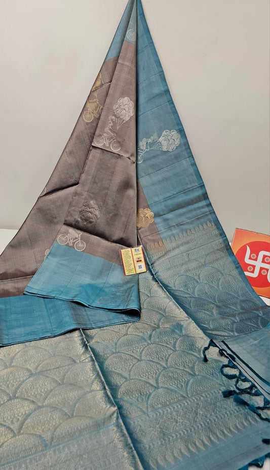 Pure Handloom Double Warp Kanchipuram Silk Saree